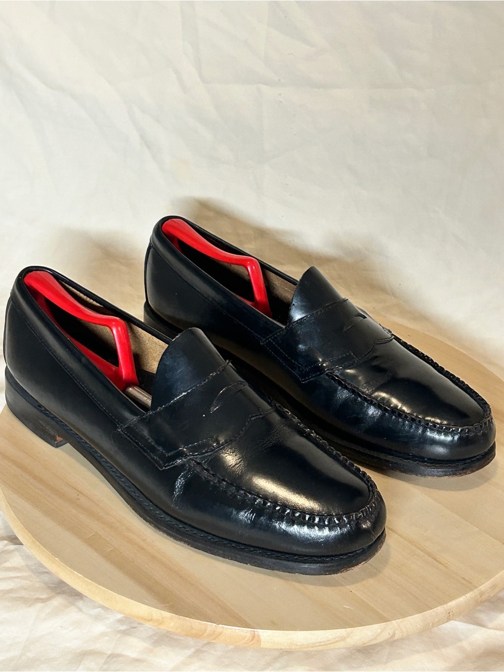 Bass Men’s Black Leather Penny Loafer Slip-On Dress Shoes Round Toe 12 M - Picture 1 of 8
